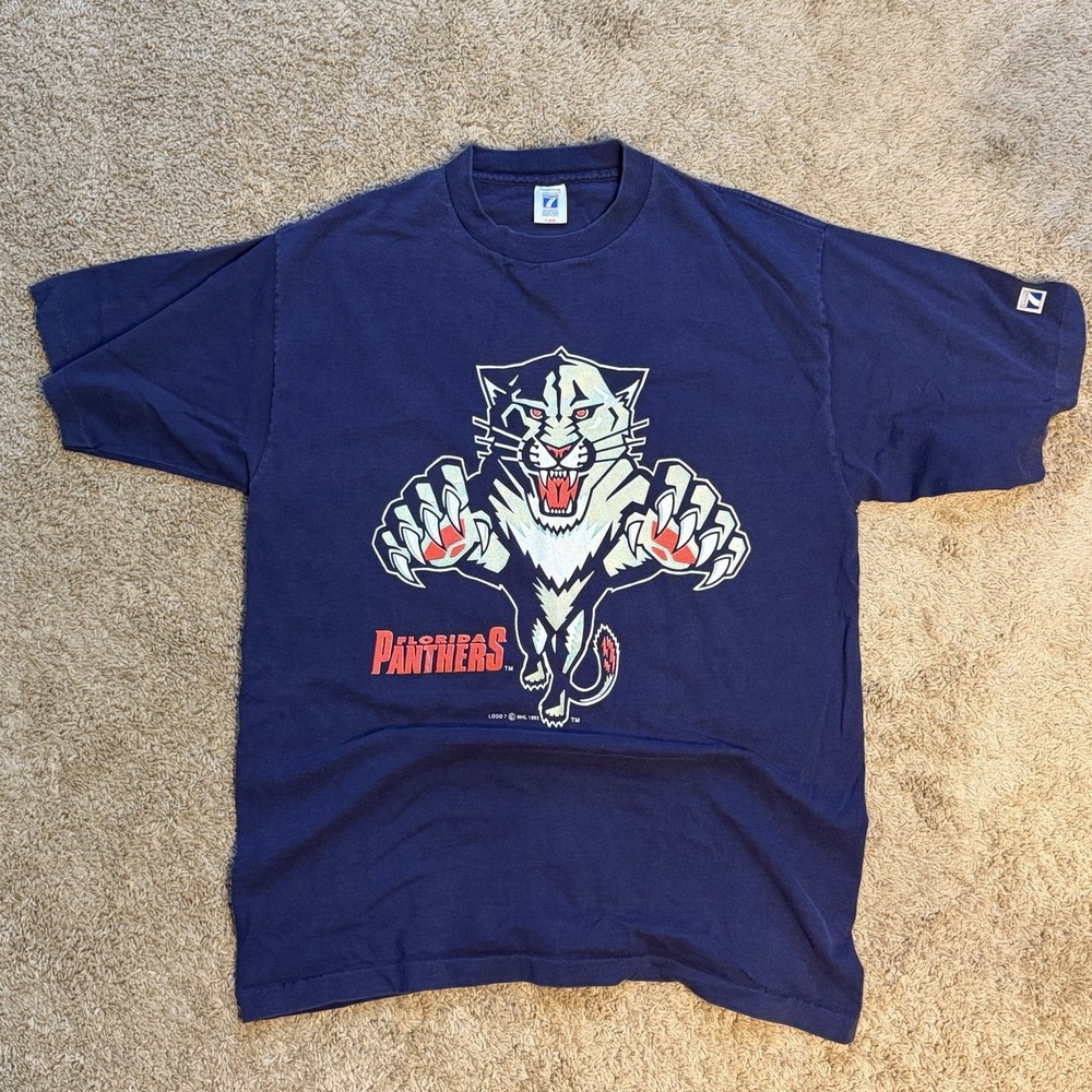 Vintage 1993 Florida Panthers Logo 7 NHL T-Shirt XL Single Stitch Made in USA